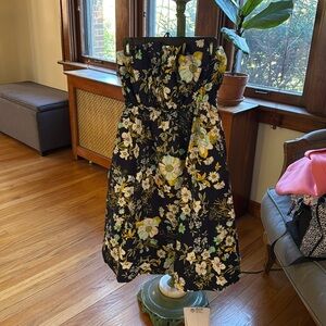 Anthropologie Dress, Navy Print, Size Small